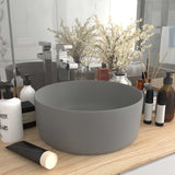 Luxury Wash Basin Round Matt Light Grey 40x15 cm Ceramic 147015