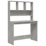 Desk with Shelves Concrete Grey 102x45x148 cm Engineered Wood 823004