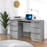 Writing Desk Grey Sonoma 140x50x77 cm Engineered Wood 815439