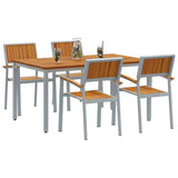 Garden Dining Set 5 pcs Grey Solid Acacia Wood 3284423