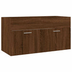 ZNTS 2 Piece Bathroom Furniture Set Brown Oak Engineered Wood 826625