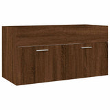 ZNTS 2 Piece Bathroom Furniture Set Brown Oak Engineered Wood 826625