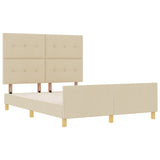 ZNTS Cream Bed Frame 140x200 cm Fabric 3344737