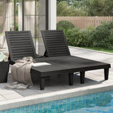 Double Sun Lounger Black 155x138x83 cm Polypropylene 364150