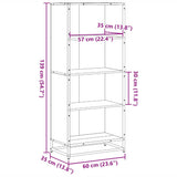 Bookcase Smoked Oak 60x35x139 cm Engineered Wood 3300842