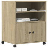 Printer Stand with Wheels Sonoma Oak 60x48x74 cm 840634