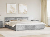 Bed Frame Concrete Grey 200 x 200 cm Engineered Wood 3408043