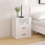 ZNTS Bedside Cabinet White 50x36x60 cm Engineered Wood 816728