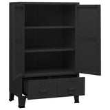 Storage Chest Black Metal 70 x 40 x 115 cm Industrial 339621