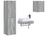 Bathroom Furniture Set 3 pcs Grey Sonoma 33 x 34.5 x 160 cm 3406059