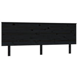 Bed Headboard Black 204x6x82.5 cm Solid Wood Pine 819194