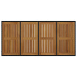 Garden Dining Set 7 pcs Black and Wood Poly Rattan 3365442