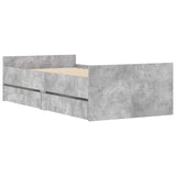 Bed Frame with Drawers without Mattress Concrete Grey 90x200 cm 3207374