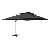 Cantilever Garden Parasol with Double Top Black 400x300 cm 312377