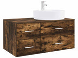Bathroom Furniture Set 2 pcs Smoked Oak Engineered Wood 3403988