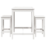 3 Piece Garden Bar Set White Solid Wood Pine 3154726