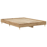 Bed Frame Artisan Oak Engineered Wood, Solid Eucalyptus Wood Double 3328725