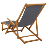 Folding Sun Lounger 2 pcs 3 Position Solid Eucalyptus Wood Grey 3407820