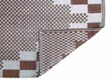 Outdoor Rug Geometric ARAKIL Brown and White 400 x 300 cm 42003482