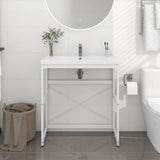 Bathroom Washbasin Frame White 79x38x83 cm Iron 338498