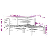 Garden Sofa 2-Seater with Footstool Wax Brown Solid Wood Pine 838023
