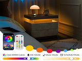 Nightstand LED Bedside Table Cabinet Lights Modern End Side with 2 Drawers for Bedroom T3272P450919