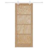 Sliding Door Manual White 86 x 211 cm Solid pine wood and steel 3333568
