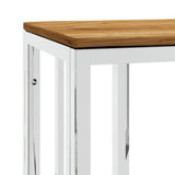 Console Table Silver Stainless Steel and Solid Wood Acacia 350039