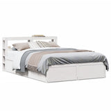 Bed Frame with Headboard White 150x200 cm King Size Solid Wood Pine 3306340
