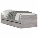 Bed Frame Grey Sonoma Engineered Wood Single Bed Frame 3207355