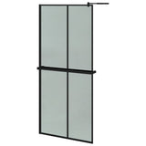 Walk-in Shower Wall with Shelf Black 90x195 cm ESG Glass&Aluminium 3185465