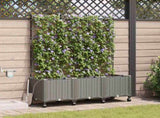 Garden Planter with Irrigation&Wheels 3 pcs Light Grey PP 3423094
