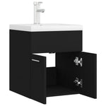 ZNTS Sink Cabinet with Built-in Basin Black Engineered Wood 3071262