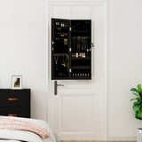 Mirror Jewellery Cabinet with LED Lights Wall Mounted Black 353251