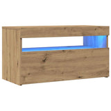 TV Cabinets with LED Lights 2 pcs Artisan Oak Engineered Wood 856318