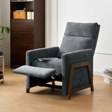 ZNTS Recliner Armchair, Sofa Seat with Adjustable Leg Rest, Snow wool Upholstered Padded Single Reclining 78054493