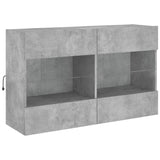 TV Wall Cabinet with LED Lights Concrete Grey 98.5x30x60.5 cm 837109