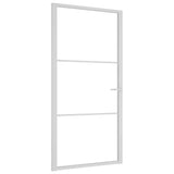 Interior Door 102.5x201.5 cm White ESG Glass and Aluminium 350571