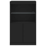 Sideboard with LED Lights Black 60.5x37x100 cm 836666