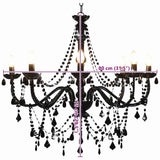 Chandelier with Beads Black 8 x E14 Bulbs 281605