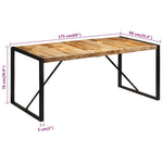 ZNTS Dining Table 175x90x76 cm Solid Rough Wood Mango 351691