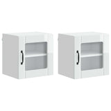 Wall Glass Cabinet LUCCA 2 pcs High Gloss White 40 x 31 x 40 cm 884843