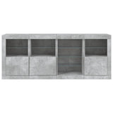 Sideboard with LED Lights Concrete Grey 164x37x67 cm 3209054