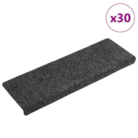 ZNTS Stair Mats Self-adhesive 30 pcs Grey 65x21x4 cm 3365692