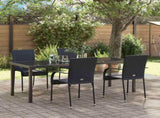 Garden Dining Set 5 pcs Black Powder-Coated Steel 3379407