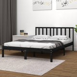 Bed Frame without Mattress Black Solid Wood Pine 3105055