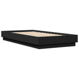 Bed Frame without Mattress Black 90x190 cm Single Engineered Wood 839631