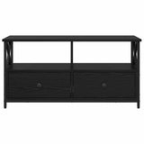TV Cabinet Black Oak 90 x 33 x 45 cm Engineered Wood and Steel 881303