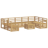 Outdoor Sofa Set 10 pcs White 59 x 59 x 37 cm Solid Acacia Wood 3392529