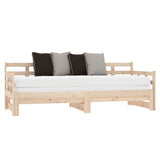 ZNTS Pull-out Day Bed without Mattress Solid Wood Pine 2x cm 820382